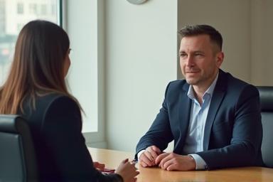 Professional conducting a mock interview session